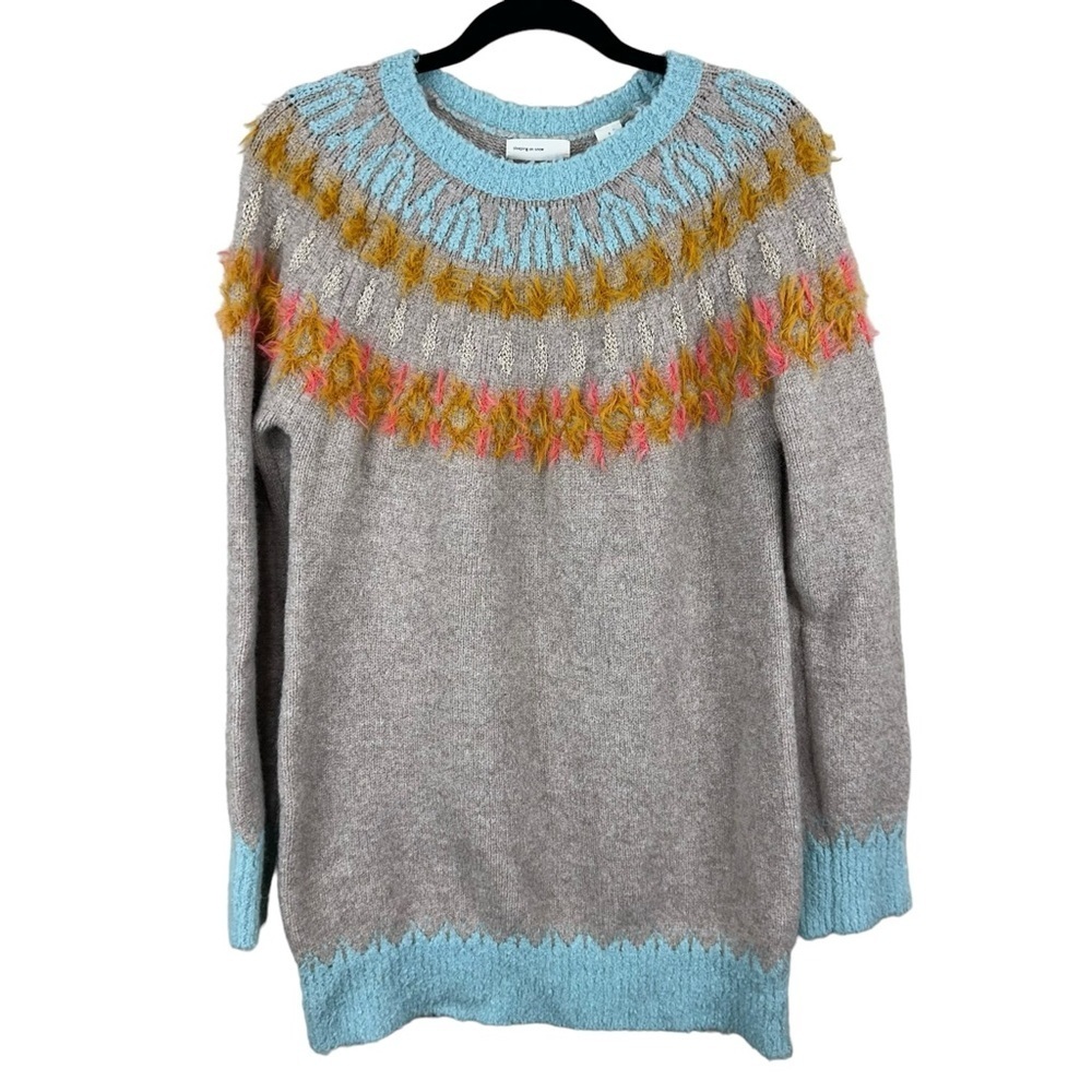 Anthropologie Sleeping On Snow Cordelia Fair Isle Wool Blend Sweater Tunic